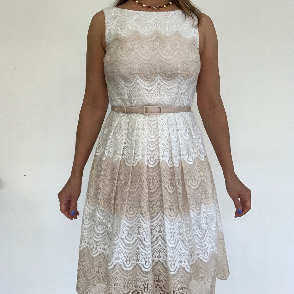 Summer dress in white/cream, size 2